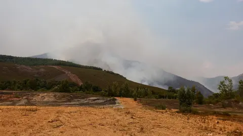 Incendio en Anllares del Sil y Orallo. La provincia de León vive un momento dramático en los incendios. Fotos: César Hornija