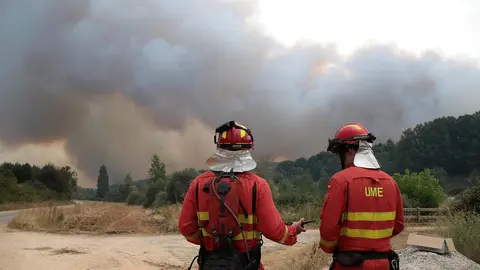 El incendio de Almanza amenaza varias pedanías. Foto: Peio García