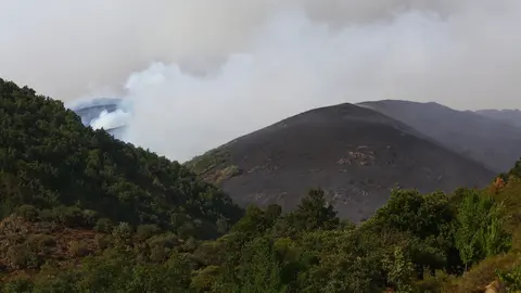 El incendio de Anllares del Sil afecta al Valle de Fornela. Fotos: César Hornija.