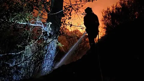 Imágenes de la Unidad Militar de Emergencias (UME) en el incendio de Barniedo.