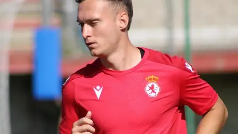 Los jugadores de la Cultural y Deportiva Leonesa, durante un entrenamiento.