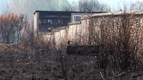 Efectos del incendio de Castropodame (León). Foto: César Hornija.