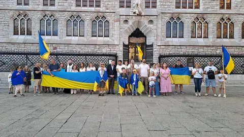 Concentración Día de la Independencia de Ucrania en León. Foto: AALUD