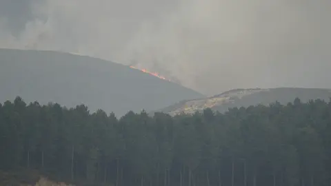Incendio en Anllares del Sil (León). Foto: César Hornija.