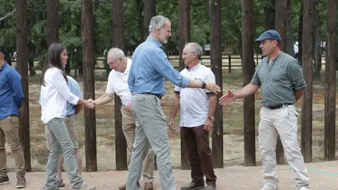 Los reyes visitan las principales zonas afectadas por los incendios forestales en Castilla y León, acompañados del presidente de la Junta, Alfonso Fernández Mañueco
