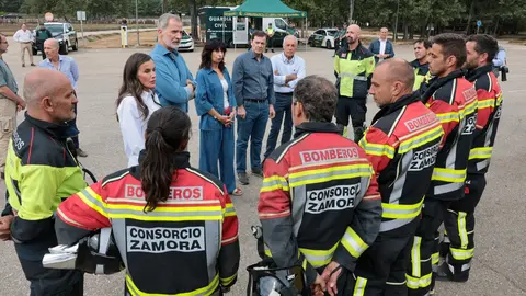 Los reyes visitan las principales zonas afectadas por los incendios forestales en Sanabria (Zamora),