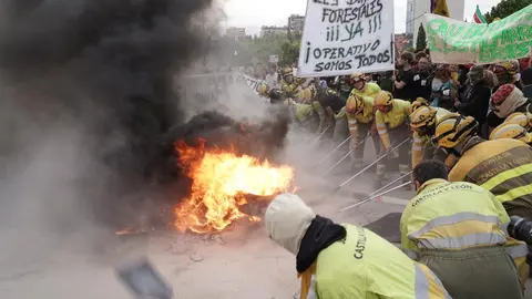 Una veintena de partidos políticos, sindicatos y organizaciones ciudadanas y vecinales han participado en una concentración frente al Parlamento autonómico para exigir al presidente de la Junta, Alfonso Fernández Mañueco, que cese al consejero de Medio Ambiente, Juan Carlos Suárez-Quiñones, por la gestión del operativo de incendios. Representantes de CSIF, UGT y CCOO se han sumado a la concentración. Fotos: Eduardo Margareto