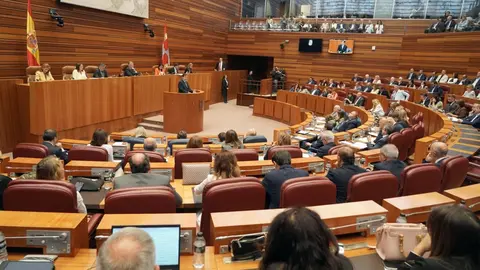 El presidente de la Junta, Alfonso Fernández Mañueco, durante el Pleno extraordinario de las Cortes. Foto: Rubén Cacho