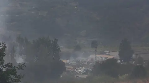 Incendio en Villafranca del Bierzo (León). Foto: César Hornija.