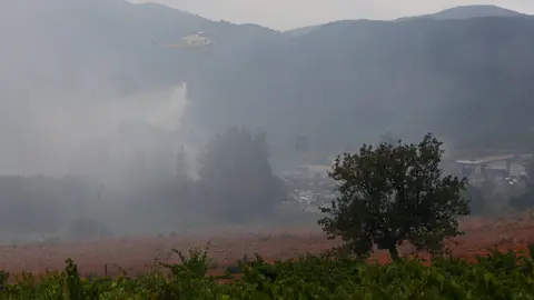 Incendio en Villafranca del Bierzo (León). Foto: César Hornija.