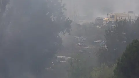 Incendio en Villafranca del Bierzo (León). Foto: César Hornija.