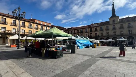 Imagen de un puesto del mercado tradicional de la Plaza Mayor.