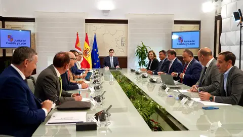 El presidente de la Junta de Castilla y León, Alfonso Fernández Mañueco, mantiene un encuentro con los presidentes de las diputaciones provinciales de la Comunidad. Fotos: Leticia Pérez