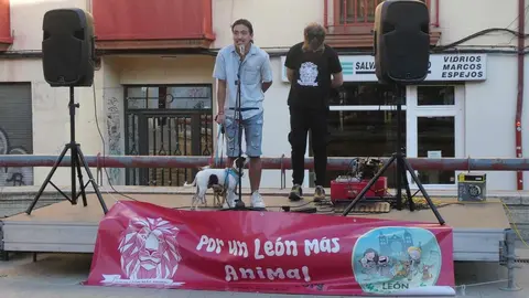 Éxito de la ReMásQFiesta en León con el lema 'Por un León más animal'. La plaza San Salvador del Nido reunió a decenas de personas en apoyo al Banco de Alimentos para Animales de Familias sin Recursos. Reportaje gráfico de Marien del Canto.