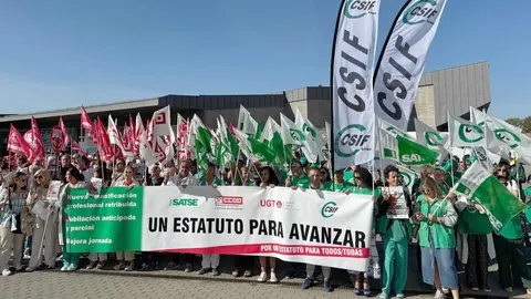 Los profesionales del sistema público, convocados por SATSE, CCOO, UGT, CSIF y CIG-Saúde, denuncian que el Ministerio de Sanidad quiere cerrar en falso la negociación de la nueva Ley del Estatuto Marco.