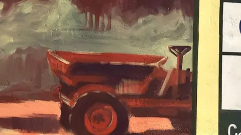 Mural 'Arde el rural' de Laura Merayo en San Pedro Bercianos.