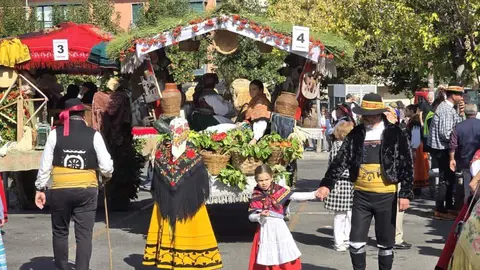 El desfile y concurso de carros engalanados completa la mañana del domingo en León en las fiestas de San Froilán. Foto: Carlos Calvo