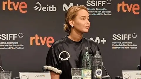 Jennifer Lawrence, durante la rueda de prensa del Festival de Cine de San Sebastián. Foto: D. Abril