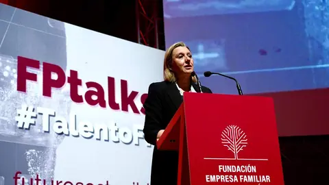 La vicepresidenta de la Junta de Castilla y León y consejera de Familia e Igualdad de Oportunidades, Isabel Blanco, inaugura la V edición de ''FP Talks'' de la Fundación Empresa Familiar de Castilla y León. Foto: Miriam Chacón