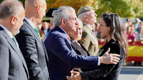 El general de Brigada Jefe de la XII Zona de la Guardia Civil (Castilla y León), José Antonio Fernández de Luz de las Heras y el delegado del Gobierno, Nicanor Sen, presiden el acto institucional de la festividad de la Virgen del Pilar. Foto: Campillo