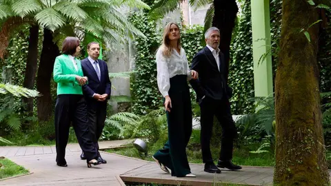 La vicepresidenta tercera del Gobierno y ministra para la Transición Ecológica y el Reto Demográfico, Sara Aagesen Muñoz, abre la Convención por un Pacto de Estado frente a la Emergencia Climática que se celebra en Ponferrada, acompañada por la ministra de Ciencia, Innovación y Universidades, Diana Morant; el ministro de Agricultura, Pesca y Alimentación, Luis Planas; el ministro del Interior, Fernando Grande Marlaska y el delegado del Gobierno, Nicanor Sen, entre otras autoridades. Reportaje gráfico: Campillo