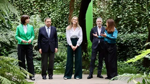 La vicepresidenta tercera del Gobierno y ministra para la Transición Ecológica y el Reto Demográfico, Sara Aagesen Muñoz, abre la Convención por un Pacto de Estado frente a la Emergencia Climática que se celebra en Ponferrada, acompañada por la ministra de Ciencia, Innovación y Universidades, Diana Morant; el ministro de Agricultura, Pesca y Alimentación, Luis Planas; el ministro del Interior, Fernando Grande Marlaska y el delegado del Gobierno, Nicanor Sen, entre otras autoridades. Reportaje gráfico: Campillo