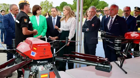 La vicepresidenta tercera del Gobierno y ministra para la Transición Ecológica y el Reto Demográfico, Sara Aagesen Muñoz, abre la Convención por un Pacto de Estado frente a la Emergencia Climática que se celebra en Ponferrada, acompañada por la ministra de Ciencia, Innovación y Universidades, Diana Morant; el ministro de Agricultura, Pesca y Alimentación, Luis Planas; el ministro del Interior, Fernando Grande Marlaska y el delegado del Gobierno, Nicanor Sen, entre otras autoridades. Reportaje gráfico: Campillo