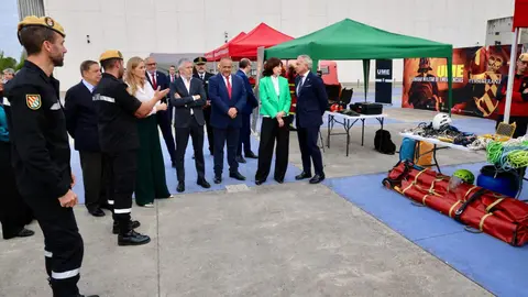 La vicepresidenta tercera del Gobierno y ministra para la Transición Ecológica y el Reto Demográfico, Sara Aagesen Muñoz, abre la Convención por un Pacto de Estado frente a la Emergencia Climática que se celebra en Ponferrada, acompañada por la ministra de Ciencia, Innovación y Universidades, Diana Morant; el ministro de Agricultura, Pesca y Alimentación, Luis Planas; el ministro del Interior, Fernando Grande Marlaska y el delegado del Gobierno, Nicanor Sen, entre otras autoridades. Reportaje gráfico: Campillo