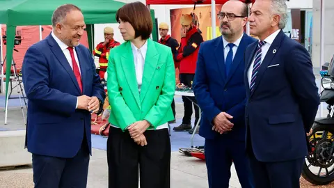 La vicepresidenta tercera del Gobierno y ministra para la Transición Ecológica y el Reto Demográfico, Sara Aagesen Muñoz, abre la Convención por un Pacto de Estado frente a la Emergencia Climática que se celebra en Ponferrada, acompañada por la ministra de Ciencia, Innovación y Universidades, Diana Morant; el ministro de Agricultura, Pesca y Alimentación, Luis Planas; el ministro del Interior, Fernando Grande Marlaska y el delegado del Gobierno, Nicanor Sen, entre otras autoridades. Reportaje gráfico: Campillo