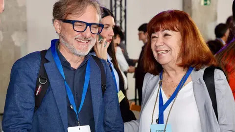 La vicepresidenta tercera del Gobierno y ministra para la Transición Ecológica y el Reto Demográfico, Sara Aagesen Muñoz, abre la Convención por un Pacto de Estado frente a la Emergencia Climática que se celebra en Ponferrada, acompañada por la ministra de Ciencia, Innovación y Universidades, Diana Morant; el ministro de Agricultura, Pesca y Alimentación, Luis Planas; el ministro del Interior, Fernando Grande Marlaska y el delegado del Gobierno, Nicanor Sen, entre otras autoridades. Reportaje gráfico: Campillo