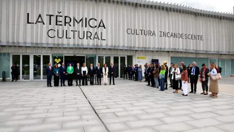 La vicepresidenta tercera del Gobierno y ministra para la Transición Ecológica y el Reto Demográfico, Sara Aagesen Muñoz, abre la Convención por un Pacto de Estado frente a la Emergencia Climática que se celebra en Ponferrada, acompañada por la ministra de Ciencia, Innovación y Universidades, Diana Morant; el ministro de Agricultura, Pesca y Alimentación, Luis Planas; el ministro del Interior, Fernando Grande Marlaska y el delegado del Gobierno, Nicanor Sen, entre otras autoridades. Reportaje gráfico: Campillo