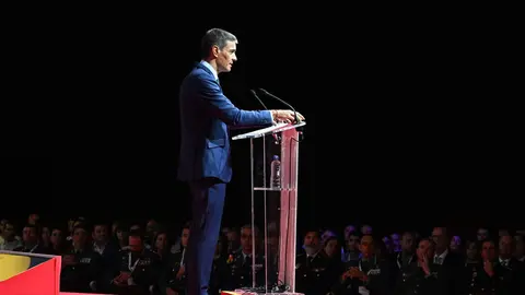 El presidente del Gobierno, Pedro Sánchez, acompañado por el ministro para la Transformación Digital y de la Función Pública, Óscar López, y el delegado del Gobierno en Castilla y León, Nicanor Sen, participa en la clausura del 19 Encuentro Internacional de Seguridad de la Información.