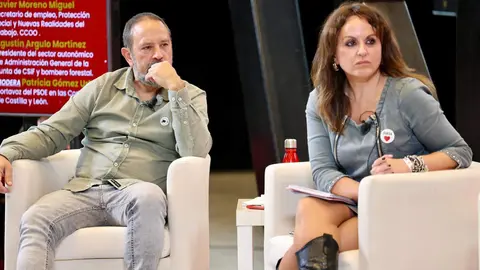 Mesa Transformación social y administración pública: los fondos europeos como motor de modernización’ con la presencia de la ministra de Inclusión, Seguridad Social y Migraciones, Elena Saiz Delgado, moderada por la portavoz en las Cortes de Castilla y León, Patricia Gómez. Foto: Campillo