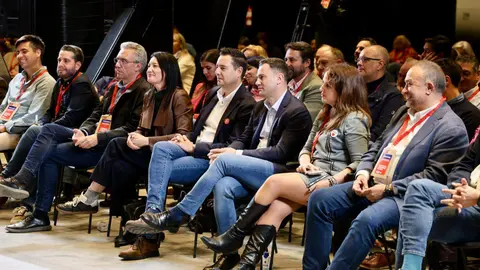 Diálogo ‘La importancia de Europa para Castilla y León. La cohesión territorial para ganar el futuro’, en la que participan, el presidente del Principado de Asturias, Adrián Barbón; el portavoz del Grupo Parlamentario Socialista en el Congreso de los Diputados, Patxi López; el secretario general del PSOE en Castilla y León, Carlos Martínez y moderada por la vicesecretaria del PSOE en Castilla y León, Nuria Rubio. Foto: Campillo