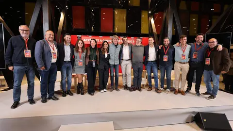 Diálogo ‘La importancia de Europa para Castilla y León. La cohesión territorial para ganar el futuro’, en la que participan, el presidente del Principado de Asturias, Adrián Barbón; el portavoz del Grupo Parlamentario Socialista en el Congreso de los Diputados, Patxi López; el secretario general del PSOE en Castilla y León, Carlos Martínez y moderada por la vicesecretaria del PSOE en Castilla y León, Nuria Rubio. Foto: Campillo