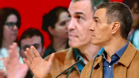 El presidente del Gobierno, Pedro Sánchez, clausura de las Jornadas del PSOE ''Atrévete a construir futuro en Castilla y León'', junto al secretario general del PSOECyL y candidato a la Presidencia de la Junta, Carlos Martínez. Foto: Campillo