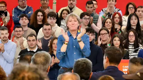 El presidente del Gobierno, Pedro Sánchez, clausura de las Jornadas del PSOE ''Atrévete a construir futuro en Castilla y León'', junto al secretario general del PSOECyL y candidato a la Presidencia de la Junta, Carlos Martínez. Foto: Campillo