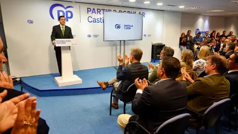 El presidente del Partido Popular de Castilla y León, Alfonso Fernández Mañueco, clausura la Junta Directiva Autonómica. Fotos: Miriam Chacón