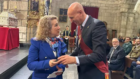 Celebración de una misa con motivo de la festividad de San Marcelo, patrón de la ciudad, a la que asiste la corporación municipal, encabezada por alcalde de León, y el presidente de las Cortes de Castilla y León, Carlos Pollán. Fotos: Peio García  AytoLeón