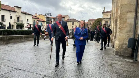 Celebración de una misa con motivo de la festividad de San Marcelo, patrón de la ciudad, a la que asiste la corporación municipal, encabezada por alcalde de León, y el presidente de las Cortes de Castilla y León, Carlos Pollán. Fotos: Peio García  AytoLeón