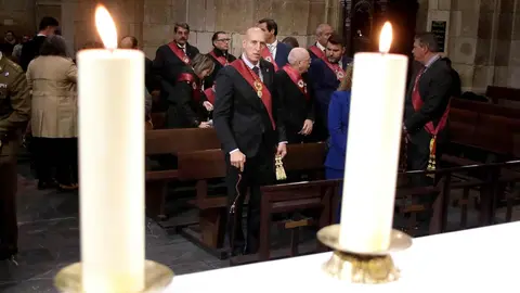 SCelebración de una misa con motivo de la festividad de San Marcelo, patrón de la ciudad, a la que asiste la corporación municipal, encabezada por alcalde de León, y el presidente de las Cortes de Castilla y León, Carlos Pollán. Fotos: Peio García  AytoLeón