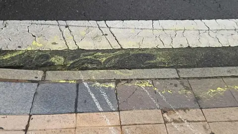 El barrio de San Claudio se tiñe de amarillo cada vez que llueve. Los vecinos de León capital denuncian  la aparición recurrente de manchas amarillas en las calles del barrio La explicación no existe a este fenómeno si bien se apunta al polen de las coníferas del Paseo de la Condesa como posible causa. Fotos: A.V.
