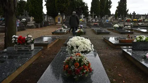 Miles de leoneses acuden a los cementerios para honrar a sus seres queridos en el Día de Todos los Santos. A pesar de la lluvia matutina, los camposantos de León y su provincia registran una afluencia masiva de familiares y visitantes que recuerdan a los fallecidos. Fotos: Peio García