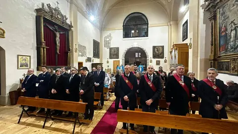 La corporación del Ayuntamiento de San Marcelo, presidida por el alcalde José Antonio Diez, celebra la Inmaculada en el convento de las Concepcionistas. Foto: Ayto. León