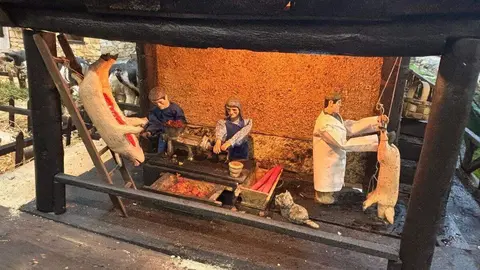 Figuras del belén de Folgoso de la Ribera.