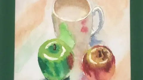 obra. Acuarela de Juan Manuel ÁLvarez