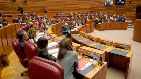 El presidente de la Junta, Alfonso Fernández Mañueco, aseguró hoy que llega al final del mandato con los deberes hechos en un pleno en el que la oposición de forma coral le afeó su gestión. Fotos: Leticia Pérez