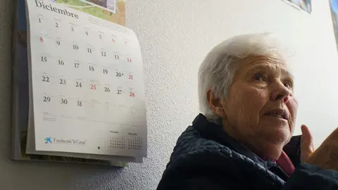 Dolores Quiroga, usuaria de la iniciativa 'Es Navidad y hay una silla vacía', de la fundación La Caixa. Foto: César Sánchez.