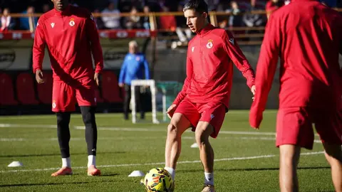 Un instante del entrenamiento de la Cultural en el Reino de León. Foto: Cultural.