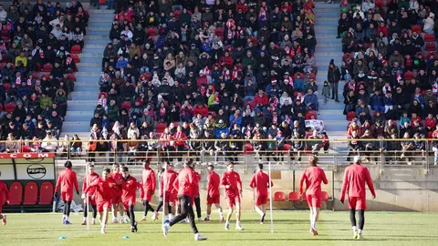 Un instante del entrenamiento de la Cultural en el Reino de León. Foto: Cultural.